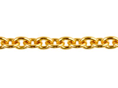 Cadena De Eslabones Forzada Redondos De 0,90mm, Oro Amarillo 3n De 18k. Ref. 00325