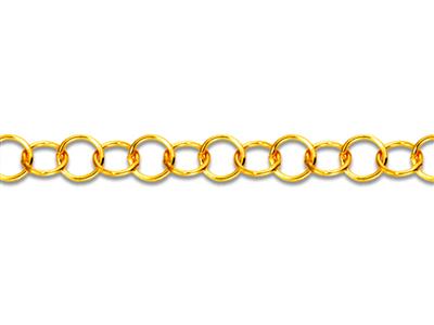 Cadena De Malla Con Anillo Macizo De 2,40mm, Oro Amarillo De 18 Quilates. Ref. 00886