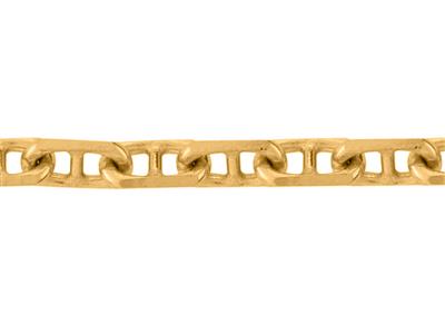 Cadena De Eslabn Marine Forzada Diamantado, 2,30mm, Oro Amarillo De 18 Quilates. Ref. 00211