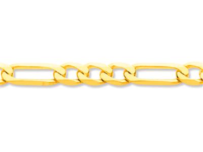 Cadena 13 Malla Alternada Ultra Plana, Limada En 6 Lados, 4 Mm, Oro Amarillo 18k