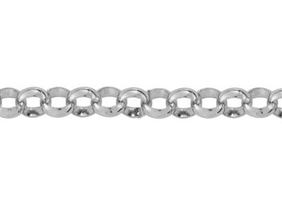Slida Cadena De Eslabones Jaseron De 2mm, Oro Blanco De 18 Quilates Ref. 00402