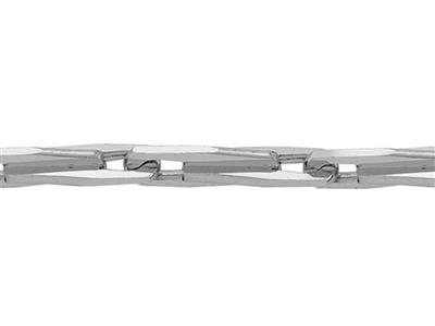 Cadena Sólida De Malla Epi Con Acabado De Corte De Diamante De 2,70 Mm, Oro Blanco De 18 Quilates Rodiado - Imagen Estandar - 2