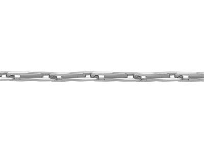 Cadena Sólida De Malla Epi Con Acabado De Corte De Diamante De 2,70 Mm, Oro Blanco De 18 Quilates Rodiado - Imagen Estandar - 3