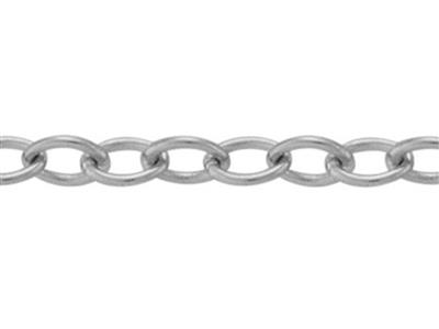 Cadena De Eslabones Forzada Redondatransparente 1,20 Mm, Oro Blanco 1 8k Pd 13. Ref. 00876