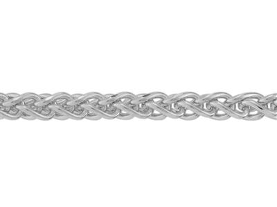 Cadena De Malla De Palmera Masiva Diamantada De 1,20 Mm, Oro Blanco De18 Quilates Rodiado. Ref. 20036 - Imagen Estandar - 2