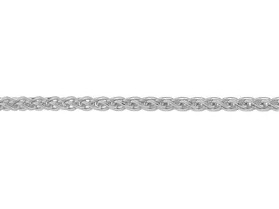 Cadena Maciza De Eslabones Palmier Diamantada De 2,40 mm, Oro Blanco De 18 Quilates Rodiado. Ref. 20039 - Imagen Estandar - 3