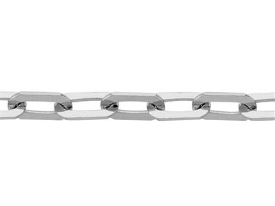 Cadena De Eslabón Rectangular De 2,70 mm, Oro Blanco Bañado En Rodio De 18 Quilates. Ref. 02016 - Imagen Estandar - 2