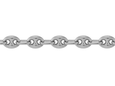 Cadena Slida De Malla Grano De Caf De 7,50mm, Oro Blanco De 18 Quilates Bn. Ref. 01175