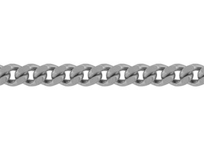 Cadena De Eslabn Gourmette Diamantada De 2mm, Oro Gris De 18 Quilatesrodiado. Ref. 00260