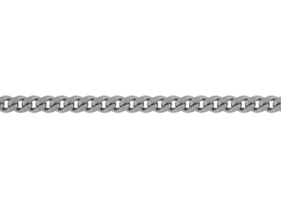 Cadena Barbada Diamantada De 1,40 mm, Oro Blanco De 18 Quilates Rodiado. Ref. 00240 - Imagen Estandar - 3