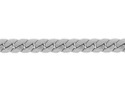 Cadena Maciza De Eslabn Ingls De 3mm, Oro Blanco De 18k Pd 10. Ref.00642bis