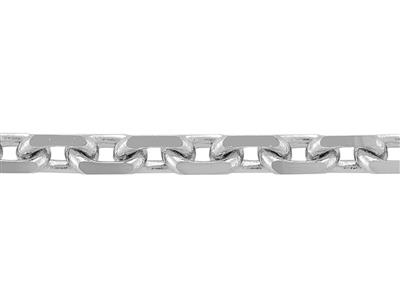 Cadena De Eslabones Forzada Diamantado De 1,95 mm, Oro Blanco De 18 Quilates Con Baño De Rodio. Ref. 0046 - Imagen Estandar - 2