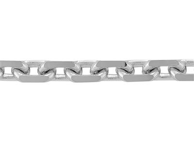 Cadena De Eslabn Forzada De Corte Diamante De 1,75mm, Oro Blanco De 18 Quilates Con Baño De Rodio. Ref.