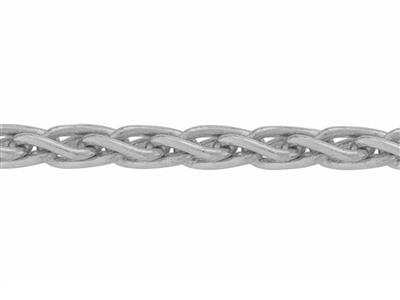 Cadena Palmier Mecánica Masiva De 3,30mm, Oro Blanco De 18 Quilates Rodiado. Ref. 00192