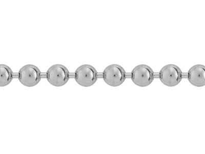 Cadena De Bolas De 2,50mm, Oro Blanco De 18 Quilates Rodiado. Ref. 00796