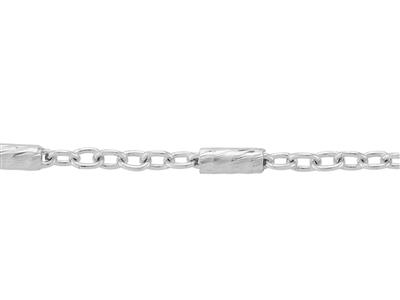 Cadena De Malla Alternos Forzada 1,50mm Y Baton 1,75mm, Plata 925 Ref.10122
