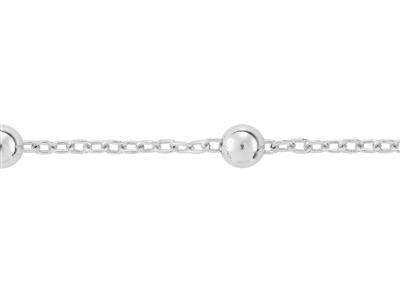 Cadena De Eslabones Forzada De 1,40mm Con Bola De 4mm, Plata 925 Ref. 10121