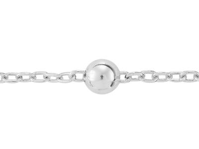Cadena De Eslabones Forzada De 1,90mm Con Bola De 5mm, Plata 925 Ref. 10120