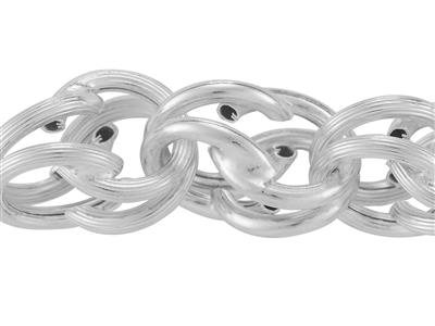 Cadena De Malla Fantasa Gran Jarabe 13,01 X 9,20mm, Plata 925 Ref. 10127