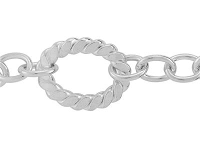 Cadena De Malla Fantasa De 6,40mm, Plata 925 Ref. 10129