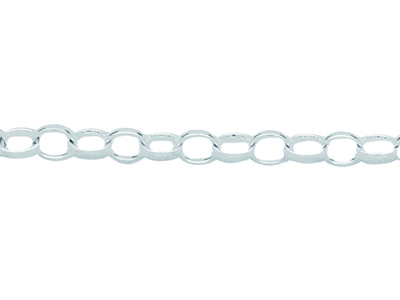 Cadena De Malla Jaseron Ovalada De 9,2 X 6,5mm, Plata De Ley 925 Ref.10037