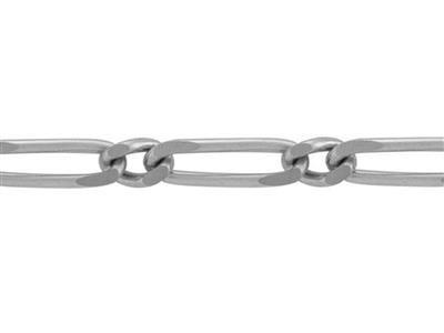 Cadena De Eslabn Figaro Alternado 11,4 Caras, 9,80mm, Plata 925 Ref.10077.