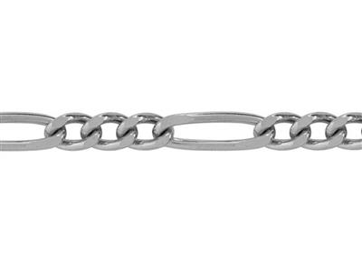 Cadena De Eslabn Figaro Alternado 13, 4 Caras, 7mm, Plata 925 Ref. 10079