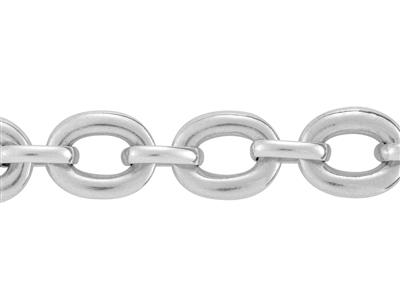 Cadena De Malla Forzada Ovalados Alternos De 11 mm, Plata 925 Ref. 10056 - Imagen Estandar - 2