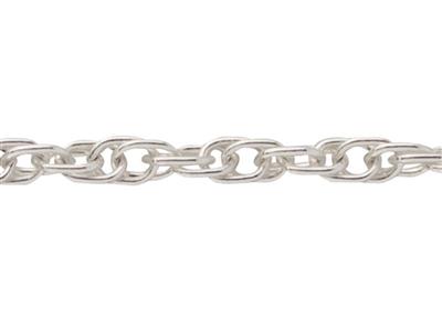 Cadena De Malla Cuerda 1,40mm, Plata 925