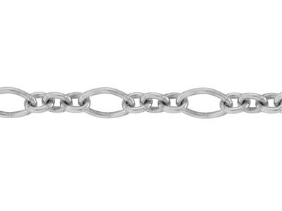 Cadena Forat Figaro De Eslabones Barrocos De 5,90 Mm, Plata 925. Ref.10151
