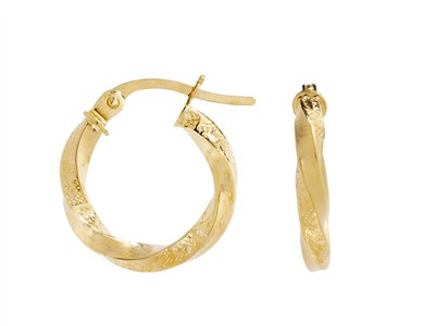 Creoles Tubo Torsionado 2,30 Mm, Diámetro Interior 10 Mm, Oro Amarillo14 Kt - Imagen Estandar - 1