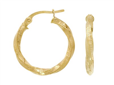 Creoles Tubo Torsionado 2,30 Mm, Diámetro Interior 15 Mm, Oro Amarillo14 Kt - Imagen Estandar - 1