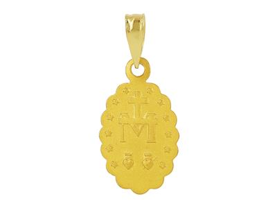 Medalla Virgen María 16 X 11 Mm, Borde Festoneado, Oro Amarillo 18k - Imagen Estandar - 2