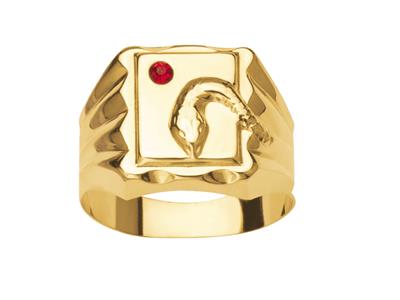 Chevalière Serpiente Roja Oxidada 15 Mm, Oro Amarillo 18k, Dedo 60 MM Cerrado - Imagen Estandar - 1