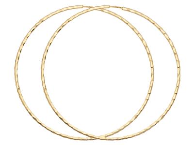 Pendientes De Aro, Tubo Flexible 1,4 Mm, Diametro Interior 50 Mm, Oro Amarillo 18k - Imagen Estandar - 1