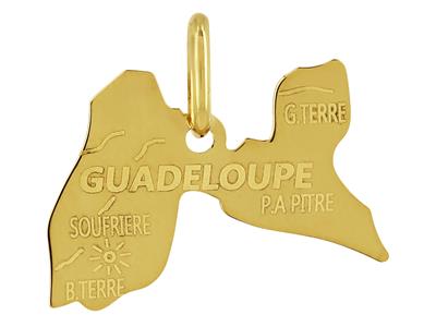 Colgante Mapa De Guadalupe, 18 X 13 Mm, Oro Amarillo De 18 Quilates