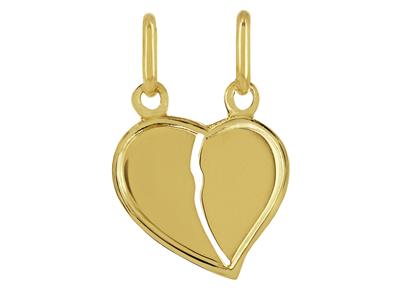 Colgante Corazon Break-away, 14 X 13 Mm, Oro Amarillo 18k - Imagen Estandar - 1