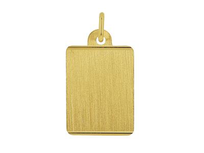 Colgante Placa De Identidad Rectangular 20 X 15 Mm, Bordes Estriados, Oro Amarillo De 18 Quilates - Imagen Estandar - 1