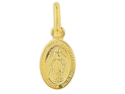 Medalla Virgen Mara, 8 X 6 Mm, Oro Amarillo 18k