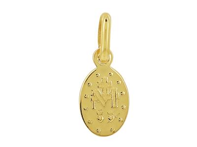 Medalla Virgen María, 8 X 6 Mm, Oro Amarillo 18k - Imagen Estandar - 2