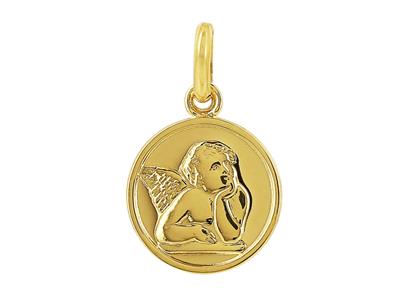 Colgante Ángel 10 Mm, Oro Amarillo 18k