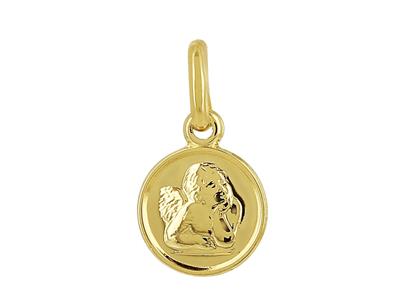 Medalla Del Angel 8 Mm, Oro Amarillo 18k - Imagen Estandar - 1