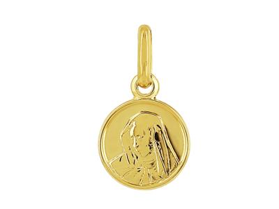 Medalla Virgen 8 Mm, Oro Amarillo 18k