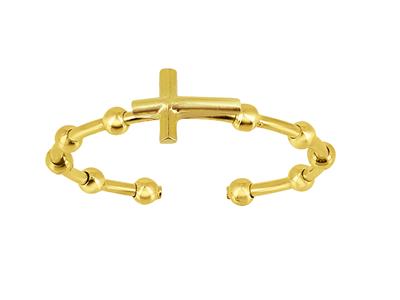 Anillo Abierto, Cruz De Diez Dobleces, 5 X 7 Mm, Oro Amarillo De 18 Quilates - Imagen Estandar - 1