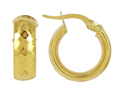 Pendientes De Aro, Oval 8 MM Fantasía, Diametro Interior 10 Mm, Oro Amarillo 18k - Imagen Estandar - 1