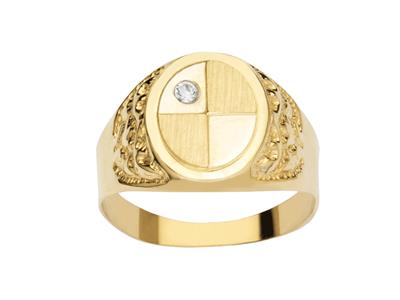 Anillo Ovalado De Circonita Blanca 15 Mm, Oro Amarillo 18k, Dedo 56 Cerrado - Imagen Estandar - 1