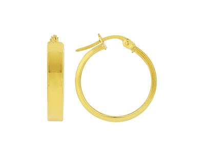 Pendientes De Aro, Tubo Rectangular Liso 3,50 X 1,30 Mm, Diametro Interior 15 Mm, Oro Amarillo 18k - Imagen Estandar - 1