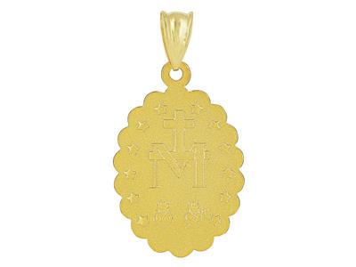 Medalla Virgen María 25 X 18 Mm, Bordes Festoneados, Oro Amarillo 18k - Imagen Estandar - 2