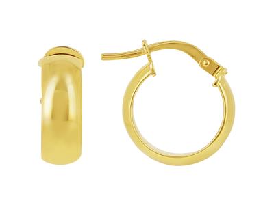 Pendientes De Aro Tubo Oval 5 X 1,40 Mm, Diametro Interior 10 Mm, Oro Amarillo 18k