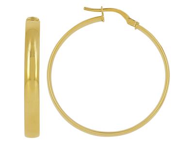 Pendientes De Aro, Tubo Oval 4 X 1,30 Mm, Diametro Interior 30 Mm, Oro Amarillo 18k - Imagen Estandar - 1